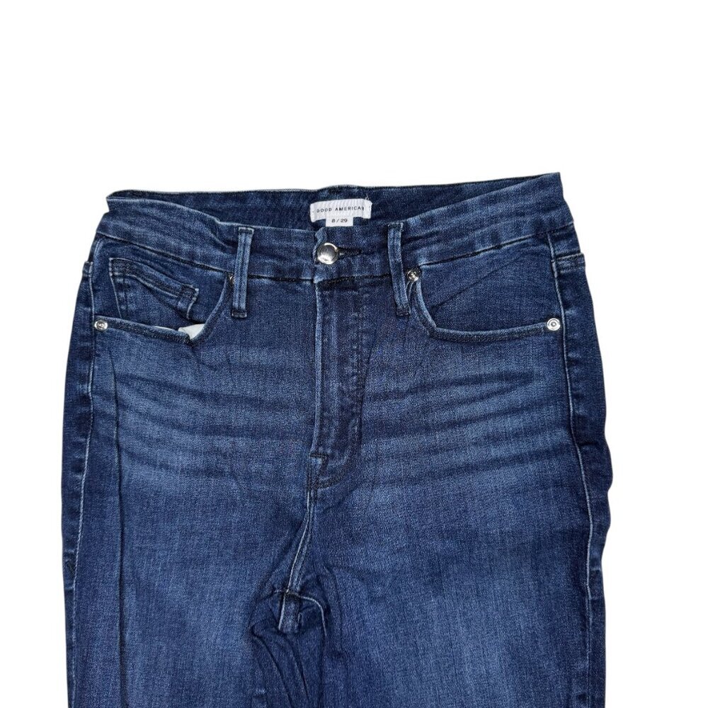 Good American mid rise Good Legs Skinny Jeans 8 dark wash - Picture 4 of 10